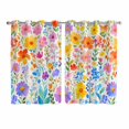 thumbnail image 1 of Spring Floral Kitchen Curtains 72 Inch Length, Watercolor Botanical Colorful Summer Grommet Top Bedroom Living Room Curtains, Light Filtering Cafe Curtain Drapes 2 Panels Set 104''x72'', 1 of 9