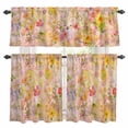 thumbnail image 1 of Spring Floral Kitchen Curtains Sets for Windows 24 Inch Length, Watercolor Elegant Summer Flowers Botanical Rod Pocket Window Treatments Tier Curtains and Valances Set for Bedroom/Bathroom, 1 of 8