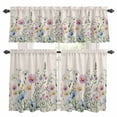 thumbnail image 1 of Spring Floral Kitchen Curtains Sets for Windows 24 Inch Length, Watercolor Herbs Summer Botanical Rustic Rod Pocket Window Treatments Tier Curtains and Valances Set for Bedroom/Bathroom, 1 of 8
