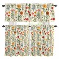thumbnail image 1 of Spring Floral Kitchen Curtains Sets for Windows 36 Inch Length, Country Summer Botanical Rod Pocket Window Treatments Tier Curtains and Valances Set for Bedroom/Bathroom, 1 of 8