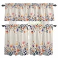 thumbnail image 1 of Spring Floral Kitchen Curtains Sets for Windows 36 Inch Length, Elegant Flowers Farmhouse Botanical Rustic Rod Pocket Window Treatments Tier Curtains and Valances Set for Bedroom/Bathroom, 1 of 8