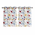 thumbnail image 1 of Spring Floral Kitchen Curtains Short 45 Inch Length, Elegant Watercolor Botanical Flower Grommet Top Bedroom Living Room Curtains, Light Filtering Cafe Curtain Drapes 2 Panels Set 84''x45'', 1 of 9