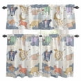 thumbnail image 1 of Spring Floral Kitchen Curtains Valances and Tiers Set of 3 White Line Daisy Graffiti Cloud Cartoon Funny Cow Tier Curtains and Valance with Rod Pocket for Small Windows, 27.5"x24", 1 of 9