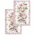 thumbnail image 1 of Spring Floral Kitchen Dish Towels for Drying Dishes Set of 2, Retro Pink Orchid Flowers Leaves Botanical Waffle Weave Microfiber Hand Tea Bathroom Towels Quick Dry & Absorbent Towel 15.7x23.6, 1 of 7