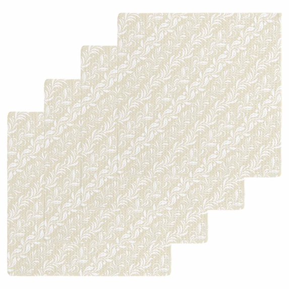Spring Floral Kitchen Dish Towels for Drying Dishes Set of 4, Vintage Simple Flowers Pattern Beige Waffle Weave Microfiber Hand Tea Bathroom Towels Quick Dry & Absorbent Towel 12x12
