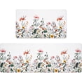 thumbnail image 1 of Spring Floral Kitchen Mats for Floor, Cushioned Anti-Fatigue Kitchen Rugs Non Slip, Wild Flowers Kitchen Rugs Sets of 2, Kitchen Floor Comfort Mats for Home & Office, 17'''' x 48'''' + 17'''' x 30'''', 1 of 6