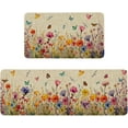 thumbnail image 1 of Spring Floral Kitchen Mats for Floor Set of 2, Colorful Flower Summer Spring Kitchen Rugs Sets of 2 Non Slip Washable Indoor Home Decor, 1 of 7