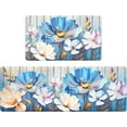 thumbnail image 1 of Spring Floral Kitchen Rugs Sets of 2, Blue Flowers kitchen Rug Non Slip Washable, Memory Foam Kitchen Floor Mat Waterproof, 1 of 6
