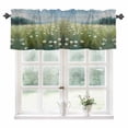 thumbnail image 1 of Spring Floral Kitchen Valances for Windows 60x18 Inch Kitchen Curtains Valances Rod Pocket Whit Green Flowers Modern Oil Painting Bathroom Window Valances for Window Treatment Decor, 1 of 6