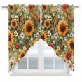 thumbnail image 1 of Spring Floral Kitchen Window Curtains, Swag Curtains Valance for Bedroom Living Room Bathroom, Summer Sunflower Botanical Vintage Rod Pocket Window Treatment Curtain Block Drapes 2 Panels 36"x63", 1 of 9