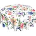 thumbnail image 1 of Spring Floral Leaf Round Tablecloth 60 inch Summer Flower Table Cloths Cover Mat Spill Proof Table Covers for Kitchen Party Dinner Tabletop Decoration, 1 of 6