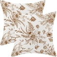 thumbnail image 1 of Spring Floral Leaves Pillow Covers 20 x 20 Inch Set of 2 for Chinoiserie Flowers Decor Throw Pillows Brown and White Seasonal Plant Outdoor Decorative Cushion Cases for Couch Bed Decorations, 1 of 6
