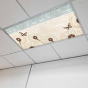 Spring Floral Magnetic Fluorescent Light Covers for Ceiling Lights 2x4 Feet, Summer Botanical Butterfly Vintage Office Classroom Kitchen Drop Ceiling Light Covers Lighting Filters Shade Panel 1 Pack