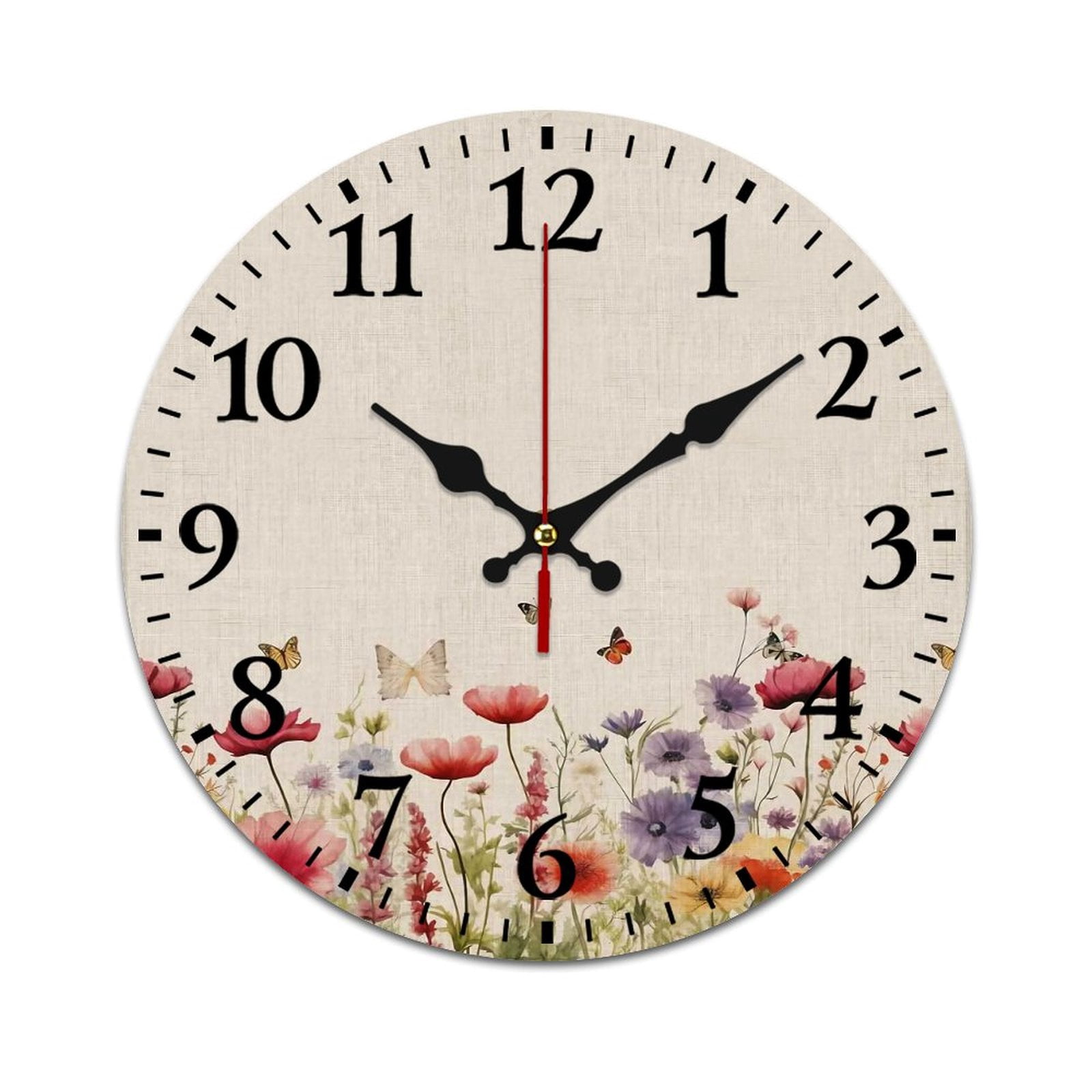 Spring Floral Modern Wall Clock Modern Design Clocks Wall Hanging Home ...