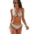 thumbnail image 1 of Spring Floral Modern Women's Bikini V Neck Swimsuit Set 2 Piece Over Size Bathing Suit Side Triangle Bathing Suit, 1 of 9