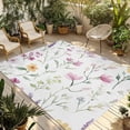 thumbnail image 1 of Spring Floral Outdoor Rug 3x5 Ft - Reversible Patio Rug Outdoor Camping Rugs, Summer Farmhouse Botanical Blossom Washable Indoor Outdoor Area Rugs, Non-Slip Outdoor Carpet Runner for Deck/Porch, 1 of 8