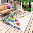 thumbnail image 1 of Spring Floral Outdoor Rug 5x7 Ft, Non Slip Washable Area Rug, Yellow Pink Flowers Farmhouse Botanical Patio Rugs Carpet Runner, Large Floor Mat for Indoor/Outdoor Deck Porch Camping, 1 of 8