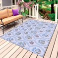 thumbnail image 1 of Spring Floral Outdoor Rug 5x8 Ft, Non Slip Washable Area Rug, Retro Flowers Leaves Botanical Light Blue Patio Rugs Carpet Runner, Large Floor Mat for Indoor/Outdoor Deck Porch Camping, 1 of 8