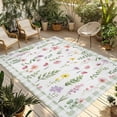 thumbnail image 1 of Spring Floral Outdoor Rug for Patio/Deck/Porch, Non-Slip Large Area Rug 3 x 5 Ft, Pink Flowers Sage Green Plaid Pastoral Indoor Outdoor Rugs Washable Area Rugs, Reversible Camping Rug Carpet Runner, 1 of 8