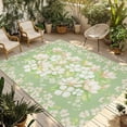 thumbnail image 1 of Spring Floral Outdoor Rug for Patio/Deck/Porch, Non-Slip Large Area Rug 3 x 5 Ft, Watercolor Orchid Flowers Leaves Botanical Green Indoor Outdoor Rugs Washable Area Rugs, Camping Rug Carpet Runner, 1 of 8