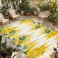 thumbnail image 1 of Spring Floral Outdoor Rug for Patio/Deck/Porch, Non-Slip Large Area Rug 3 x 5 Ft, Yellow Flowers Green Leaves Rustic Botanical Indoor Outdoor Rugs Washable Area Rugs, Camping Rug Carpet Runner, 1 of 8