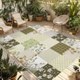 thumbnail image 1 of Spring Floral Outdoor Rug for Patio/Deck/Porch, Non-Slip Large Area Rug 4 x 6 Ft, Yellow Flowers Botanical Patchwork Grid Bohemia Indoor Outdoor Rugs Washable Area Rugs, Camping Rug Carpet Runner, 1 of 8