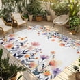 thumbnail image 1 of Spring Floral Outdoor Rug for Patio/Deck/Porch, Non-Slip Large Area Rug 5 x 7 Ft, Elegant Flowers Farmhouse Botanical Indoor Outdoor Rugs Washable Area Rugs, Reversible Camping Rug Carpet Runner, 1 of 8