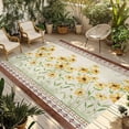 thumbnail image 1 of Spring Floral Outdoor Rug for Patio/Deck/Porch, Non-Slip Large Area Rug 5 x 7 Ft, Vintage Pastoral Flowers Retro Art Indoor Outdoor Rugs Washable Area Rugs, Reversible Camping Rug Carpet Runner, 1 of 8
