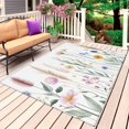 thumbnail image 1 of Spring Floral Outdoor Rug for Patio/Deck/Porch, Non-Slip Large Area Rug 5 x 8 Ft, Summer Flower Botanical Elegant Indoor Outdoor Rugs Washable Area Rugs, Reversible Camping Rug Carpet Runner, 1 of 8