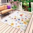 thumbnail image 1 of Spring Floral Outdoor Rug for Patio/Deck/Porch, Non-Slip Large Area Rug 6 x 9 Ft, Butterfly Summer Botanical Indoor Outdoor Rugs Washable Area Rugs, Reversible Camping Rug Carpet Runner, 1 of 8