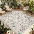 thumbnail image 1 of Spring Floral Outdoor Rug for Patio/Deck/Porch, Non-Slip Large Area Rug 6 x 9 Ft, Watercolor Flowers Leaves Tree Branches Beige Indoor Outdoor Rugs Washable Area Rugs, Camping Rug Carpet Runner, 1 of 8