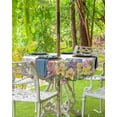 thumbnail image 1 of Spring Floral Outdoor Tablecloth - 54x54 Inch Square Dining Table Cover, Summer Birds Botanical Fence Waterproof Outdoor Table Cloth with Umbrella Hole & Zipper for Picnic/Patio/Party, 1 of 5