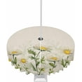 thumbnail image 1 of Spring Floral Outdoor Tablecloth - 60 Inch Round Dining Table Cover, Summer Daisy Watercolor Rustic Waterproof Outdoor Table Cloth with Umbrella Hole & Zipper for Picnic/Patio/Party, 1 of 1