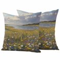 thumbnail image 1 of Spring Floral Outdoor Waterproof Pillow Covers, Botanical Farmhouse Modern Oil Painting Decorative Square Throw Pillowcase Sofa Cushion Sham for Patio/Couch/Chair, 26"x26" 2 Pack, 1 of 8