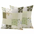 thumbnail image 1 of Spring Floral Outdoor Waterproof Pillow Covers, Yellow Flowers Botanical Patchwork Grid Bohemia Decorative Square Throw Pillowcase Sofa Cushion Sham for Patio/Couch/Chair, 16"x16" 2 Pack, 1 of 8