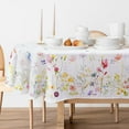 thumbnail image 1 of Spring Floral Oval Tablecloth, Flower Print Oval Tablecloth, Spring Summer Oval Tablecloth, Waterproof Wrinkle Free Durable Fabric Floral Oval Tablecloth for Oval Tables 60 X 84 Inch, 1 of 6