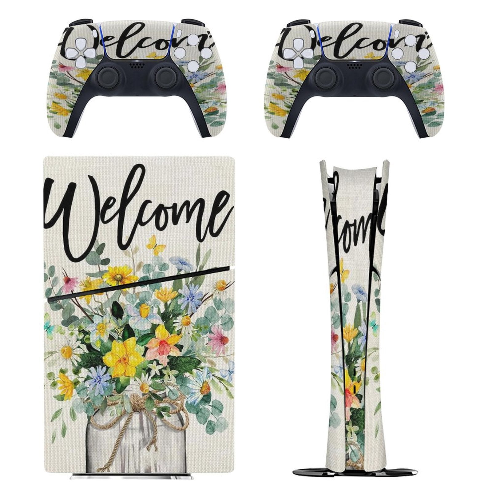Spring Floral PS5/PS5 Slim Digital Disc Skin Sticker For Console And ...