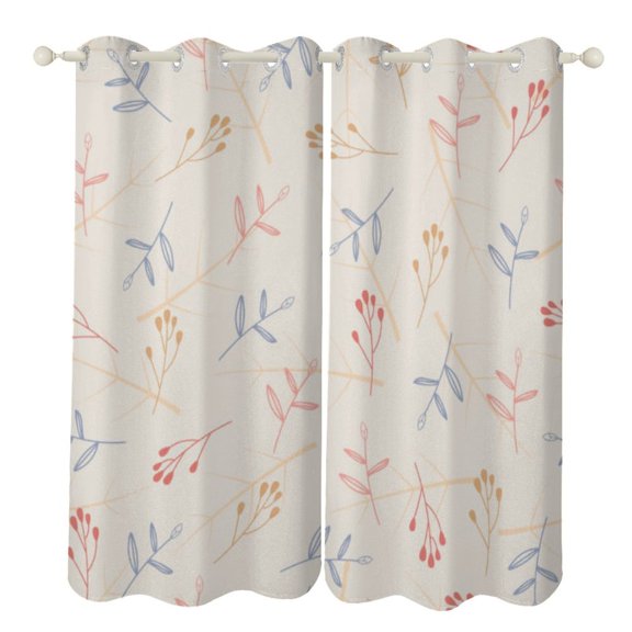 Spring Floral Patterns Blackout Window Curtains for Bedroom Living Room Kicthen High Shading 2 Panels