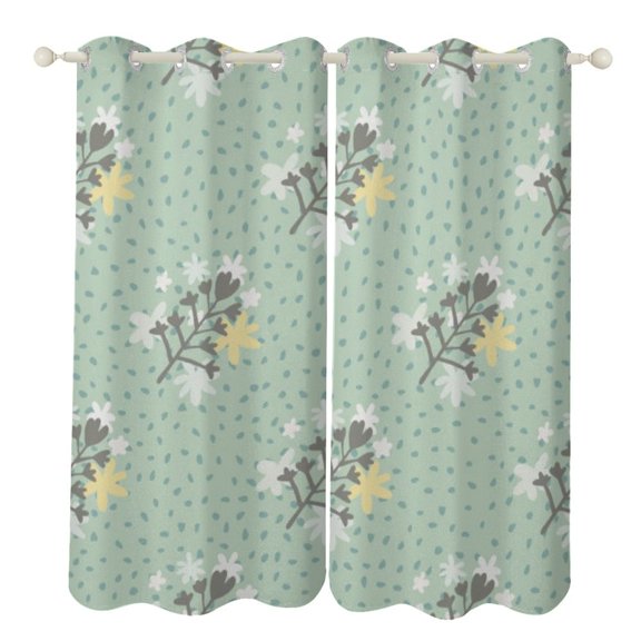 Spring Floral Patterns Luxury Window Curtains Blinds for Living Room Kids Bedroom Bathroom Kicthen Door Home Decor 2 Panels