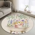thumbnail image 1 of Spring Floral Pig Round Rug 3.3ft Washable Circle Entryway Rugs Non Slip Weeping Flowers Leaves Farmhouse Rustic Area Rug Indoor Floor Carpet for Bedroom Kitchen Living Room Home Office Dining Room, 1 of 8