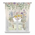 thumbnail image 1 of Spring Floral Pig Tie Up Curtains for Windows, Adjustable Balloon Window Shades, Weeping Flowers Leaves Farmhouse Rustic Kitchen Window Treatments Farmhouse Short Curtains with Rod Pocket 42"x45", 1 of 8