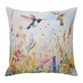 thumbnail image 1 of Spring Floral Pillow Covers 18x18 Inch, Pastoral Rustic Hummingbird Botanical Linen Pillowcase with Invisible Zipper, Decorative Throw Pillow Covers Cushion Case for Couch Sofa Bed Living Room, 1 of 9