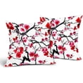 thumbnail image 1 of Spring Floral Pillow Covers 20x20 Inch Japanese Cherry Blossom Throw Pillow Covers Vintage Pink Flower Decorative Outdoor Pillowcase Cotton Linen Cushion Covers for Couch Sofa Bedroom Home (Pack of 2), 1 of 6