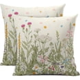 thumbnail image 1 of Spring Floral Pillow Covers 20x20 Inch Set of 2 Sage Green Herbs Yellow Flowers Botanical Decorative Throw Pillows Summer Leaves Pillow Cases Farmhouse Home Decor For Cushion Couch Sofa Outdoor, 1 of 6