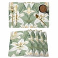 thumbnail image 1 of Spring Floral Placemats Set of 12, Rustic Watercolor White Gradient Yellow Flower Green Leaf Non-Slip Place Mats Washable Table Mats for Kitchen Dining Table Decorations Indoor/Outdoor, 1 of 9
