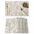 thumbnail image 1 of Spring Floral Placemats Set of 12 Watercolor Flowers Leaves Tree Branches Beige Place Mats Indoor Wipeable Table Mats Washable Dining Table Placemats for Kitchen Holiday Party Home Decor 13x19 Inch, 1 of 9