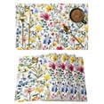 thumbnail image 1 of Spring Floral Placemats Set of 4, Gradient Blue Red Yellow Flowers Romantic Farmhouse Non-Slip Place Mats Washable Table Mats for Kitchen Dining Table Decorations Indoor/Outdoor, 1 of 9