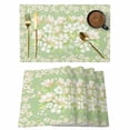 thumbnail image 1 of Spring Floral Placemats Set of 4 Watercolor Orchid Flowers Leaves Botanical Green Place Mats Indoor Wipeable Table Mats Washable Dining Table Placemats for Kitchen Holiday Party Home Decor 13x19 Inch, 1 of 9