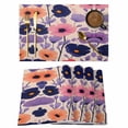 thumbnail image 1 of Spring Floral Placemats Set of 6 Abstract Art Pink Purple Flowers Farmhouse Place Mats Indoor Wipeable Table Mats Washable Cloth Dining Table Placemats for Kitchen Holiday Party Home Decor 13x19 Inch, 1 of 9