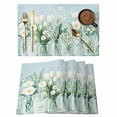 thumbnail image 1 of Spring Floral Placemats Set of 6, Summer Daisy Tulips Flower Vases Rustic Country Non-Slip Place Mats Washable Table Mats for Kitchen Dining Table Decorations Indoor/Outdoor, 1 of 9